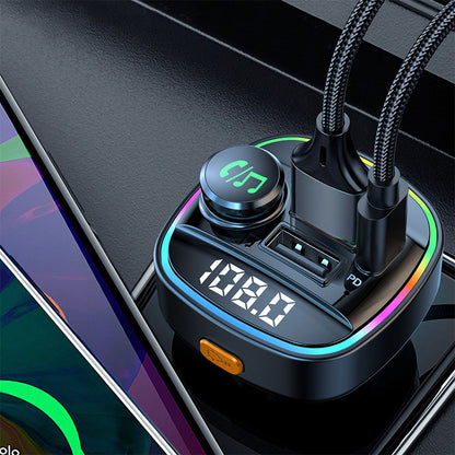 Bluetooth Transmitter Car Radio & Usb Charger RGB