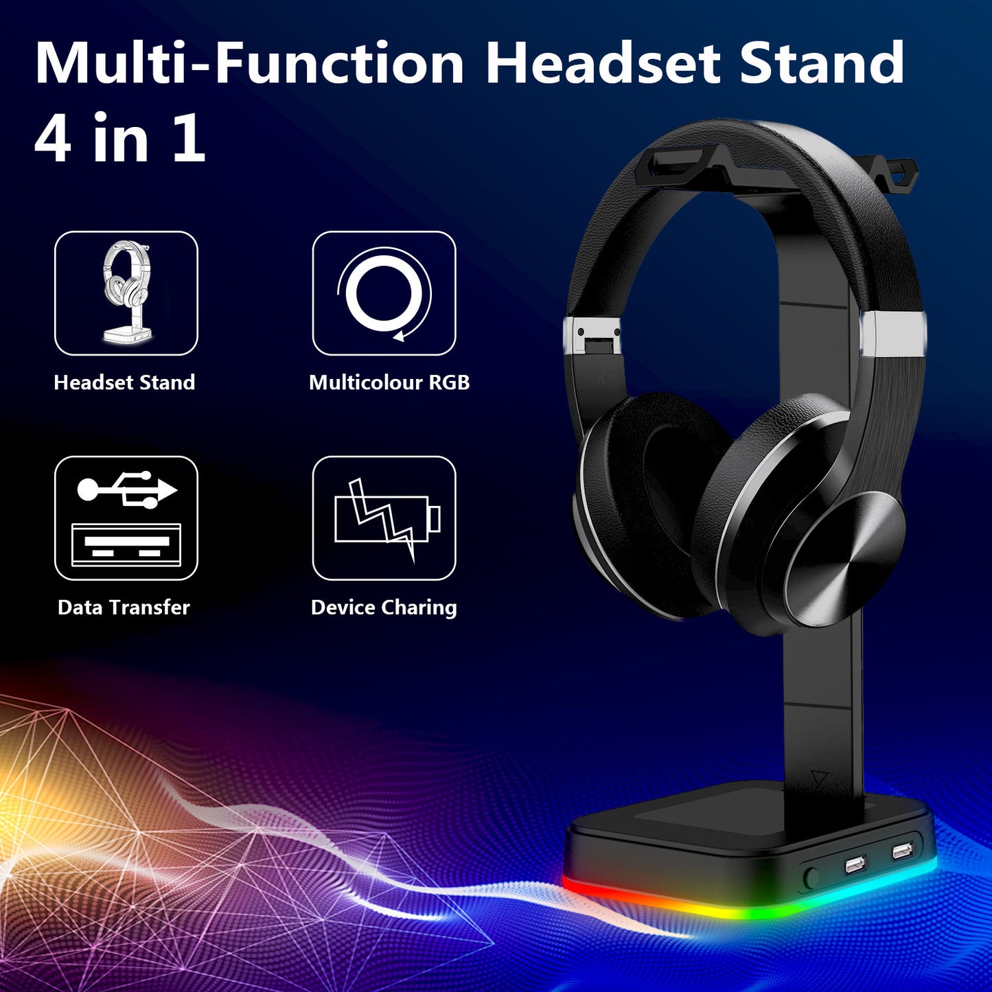 Gaming Headset Stand (RGB & Charging for Wireless Headset)